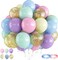 Pastel Balloons, 65 PCS Pastel Color Balloons, Macaron Balloons mit Glitter Gold Confetti Balloons for Easter Balloon Arch, Colorful Biodegradable Balloons for Rainbow Girls Birthday Party Decoration